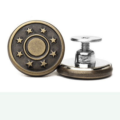 10 ks skrutkovacích bronzových kovových gombíkov na oblečenie, nohavice, džínsy, perfektne padnúce na nastavenie pásu, kovové gombíky na džínsy bez klincov so skrutkovačom