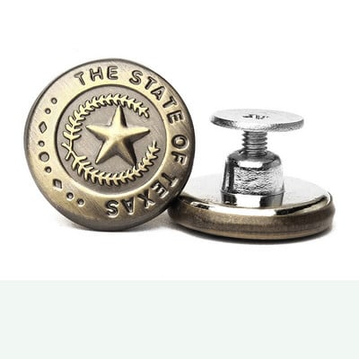 10 ks skrutkovacích bronzových kovových gombíkov na oblečenie, nohavice, džínsy, perfektne padnúce na nastavenie pásu, kovové gombíky na džínsy bez klincov so skrutkovačom