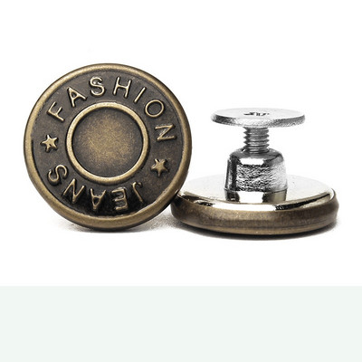 10 ks skrutkovacích bronzových kovových gombíkov na oblečenie, nohavice, džínsy, perfektne padnúce na nastavenie pásu, kovové gombíky na džínsy bez klincov so skrutkovačom