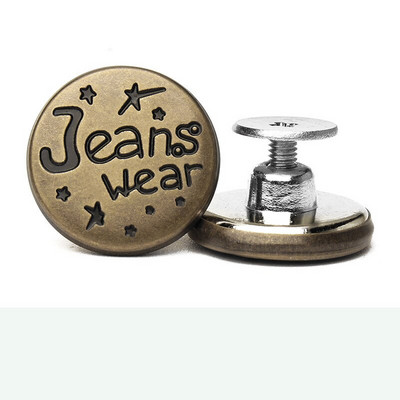 10 ks skrutkovacích bronzových kovových gombíkov na oblečenie, nohavice, džínsy, perfektne padnúce na nastavenie pásu, kovové gombíky na džínsy bez klincov so skrutkovačom