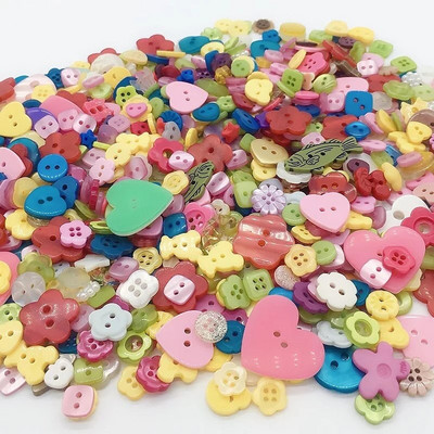 50g Miks veličina miješanih boja Lot plastičnih gumba za šivanje Scrapbooking i DIY rukotvorina različitih boja i stilova