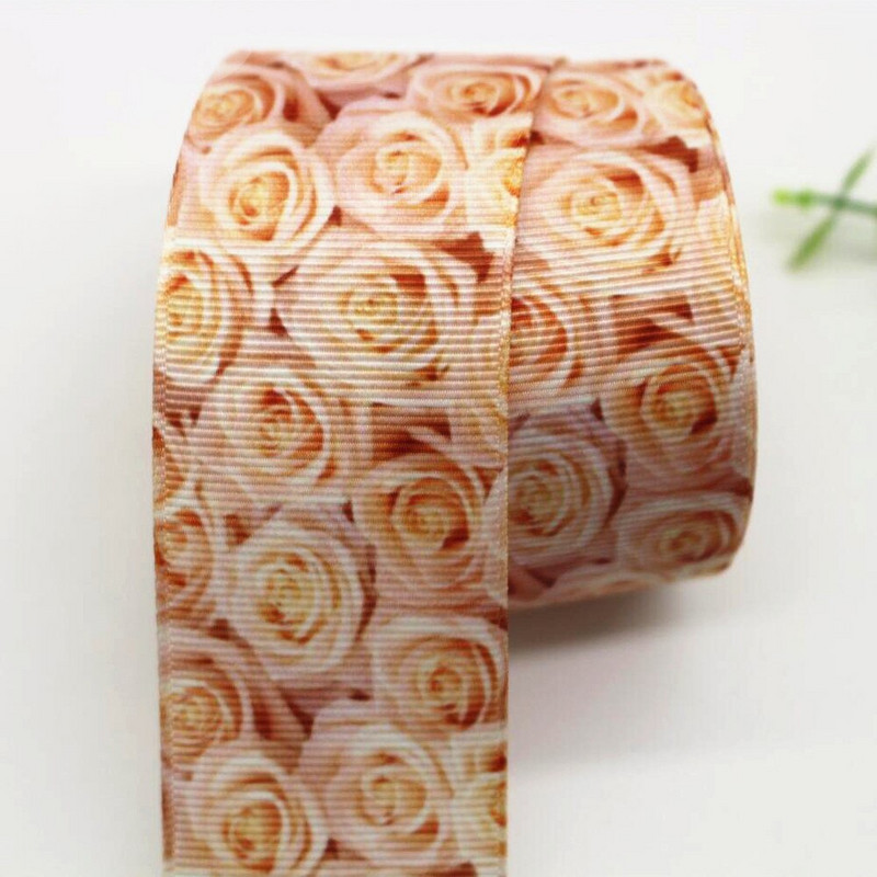 25 mm 38 mm 10 jardi ruže cvijeće vrpca DIY zamatanje poklona ručno izrađeni materijali za dekoraciju za Valentinovo Grosgrain vrpce