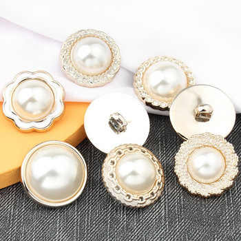 10бр. Дамски копчета за брошка Перлени копчета Пластмасова дръжка Шиене на копчета за облекло Декоративни чанти Аксесоари Облекло Направи си сам Занаят
