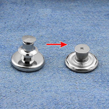 10 БР. 17 мм копче за дънки Мъже Жени Свалящи се панталони без шиене Промяна на размера на талията Копчета Аксесоари за изпращане Отвертка
