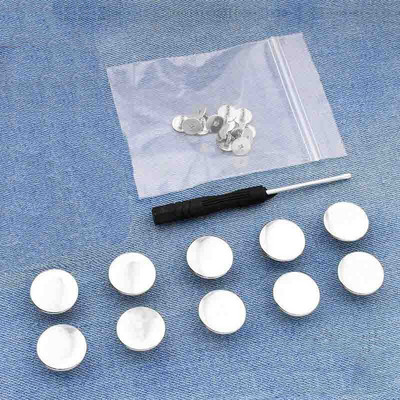 10 TK 17 mm teksanööbid Mehed Naised Õmblusvabad äravõetavad püksid Muuda vöökoha suurust nupud Kruvikeeraja saatmiseks tarvikud