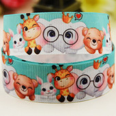 22mm 25mm 38mm 75mm Animals Cartoon Character printed Grosgrain Ribbon διακόσμηση πάρτι 10 Yards X-05300