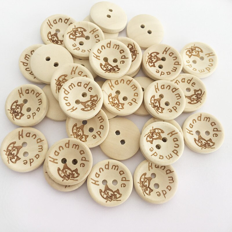 100 buc/lot nasturi din lemn, decorare pentru îmbrăcăminte, decor de nuntă, scris manual, dragoste, meșteșuguri, albume de albume pentru accesorii de cusut