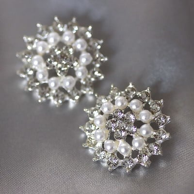 5 vnt gėlės formos perlų kalnų krištolas sagos Drabužiai paltas megztinis Spustelėjimo sagos dekoratyvinis