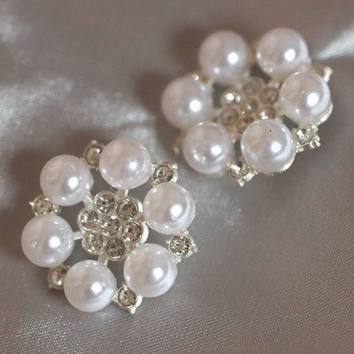 5 vnt gėlės formos perlų kalnų krištolas sagos Drabužiai paltas megztinis Spustelėjimo sagos dekoratyvinis