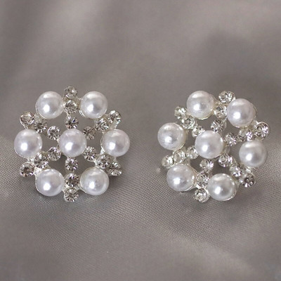 5 vnt gėlės formos perlų kalnų krištolas sagos Drabužiai paltas megztinis Spustelėjimo sagos dekoratyvinis