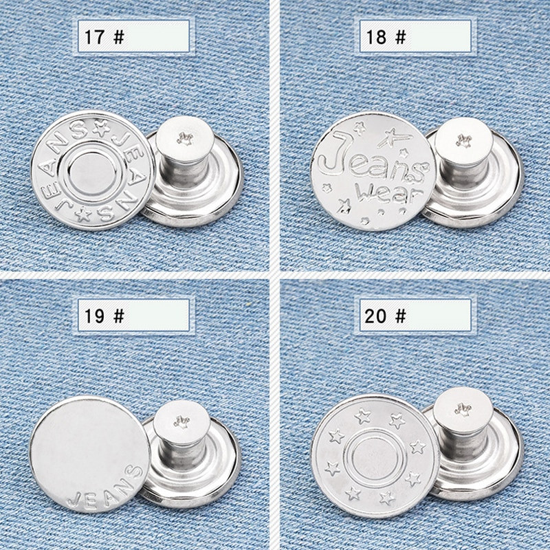 20 τμχ Βιδωτά μπρονζέ κουμπιά για τζιν ρούχων Τέλεια εφαρμογή για ρύθμιση μέσης χωρίς νύχια μεταλλικό μπλουζάκι με κατσαβίδι Χονδρική