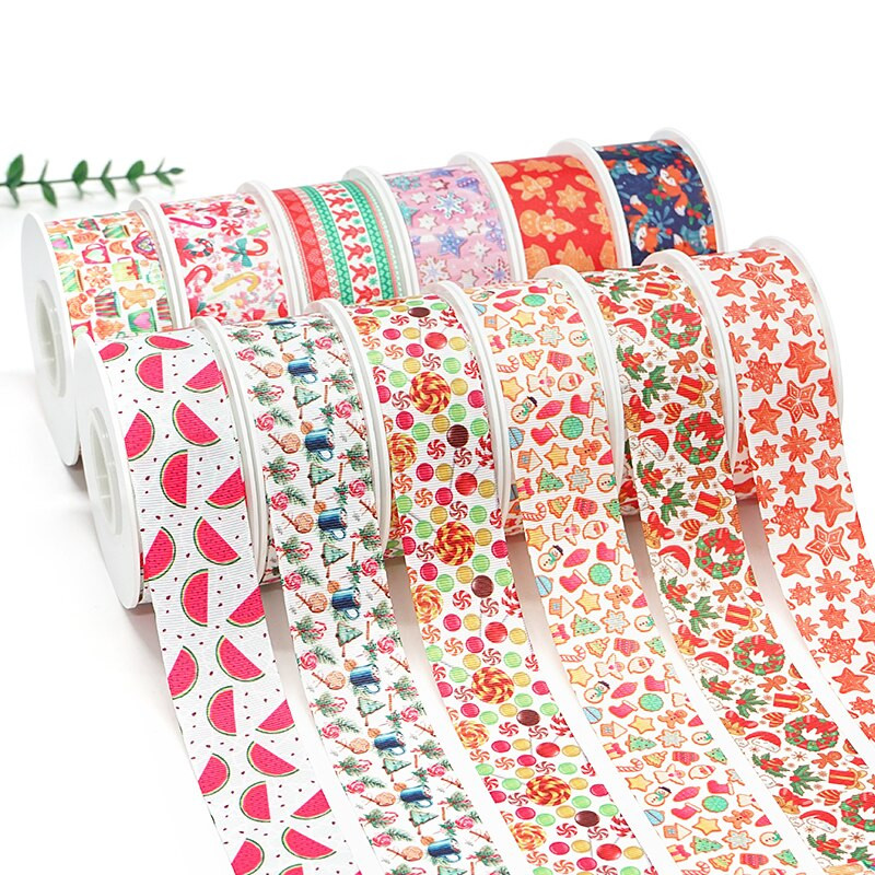 Jõulupäeva paelad Grosgrain/satiinipael, trükitud pael käsitöö kaunistamiseks 10 jardi 67480