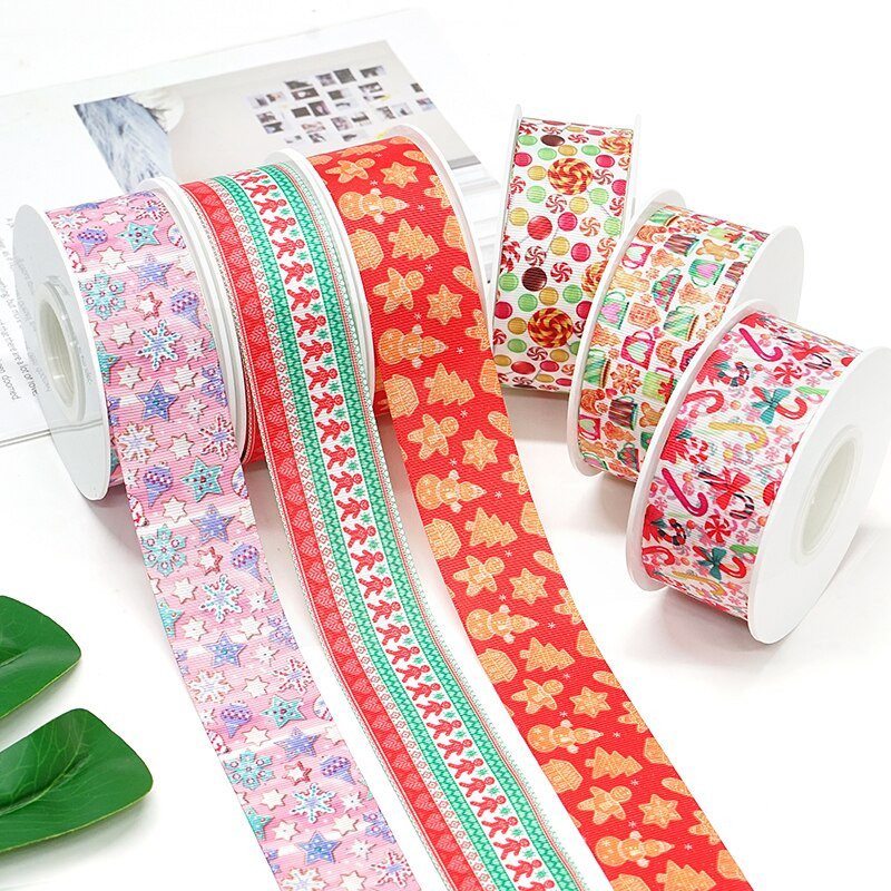 Jõulupäeva paelad Grosgrain/satiinipael, trükitud pael käsitöö kaunistamiseks 10 jardi 67480