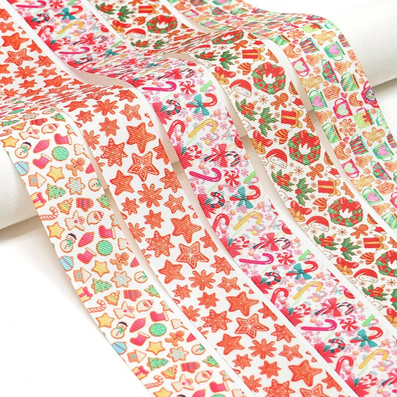 Jõulupäeva paelad Grosgrain/satiinipael, trükitud pael käsitöö kaunistamiseks 10 jardi 67480