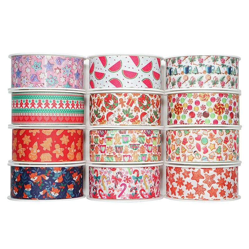 Jõulupäeva paelad Grosgrain/satiinipael, trükitud pael käsitöö kaunistamiseks 10 jardi 67480