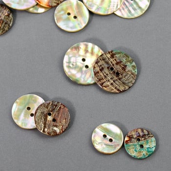 20PC Natural Abalone Mother of Pearl Εκθαμβωτικό κέλυφος με 2 τρύπες Flatback κουμπιά Ραπτική χειροτεχνία Προμήθεια DIY πουκάμισο Scrapbooking Decor