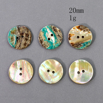 20 de bucăți natural abalone sidef orbitor Shell nasturi cu 2 găuri cu spate plat Aprovizionare cusut artizanat cămașă DIY Decor Scrapbooking