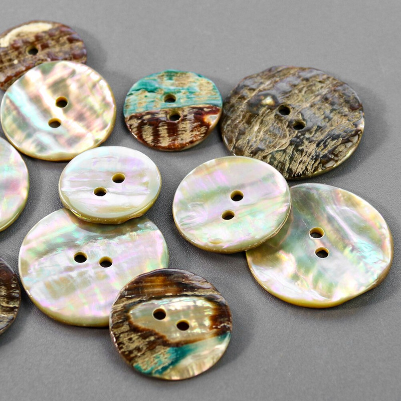 20 de bucăți natural abalone sidef orbitor Shell nasturi cu 2 găuri cu spate plat Aprovizionare cusut artizanat cămașă DIY Decor Scrapbooking
