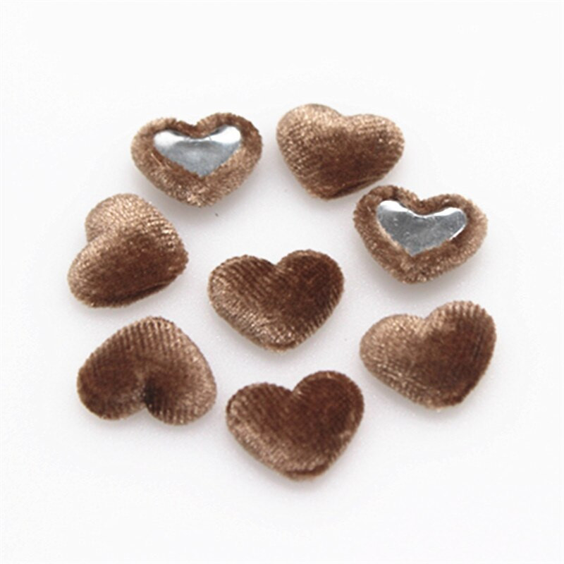 17 mm 50 tk Korea sametkangaga kaetud südamenööbid Lameda seljaga Cabochon DIY kodukaunistuse väljalõigete albumi käsitöötarvikud