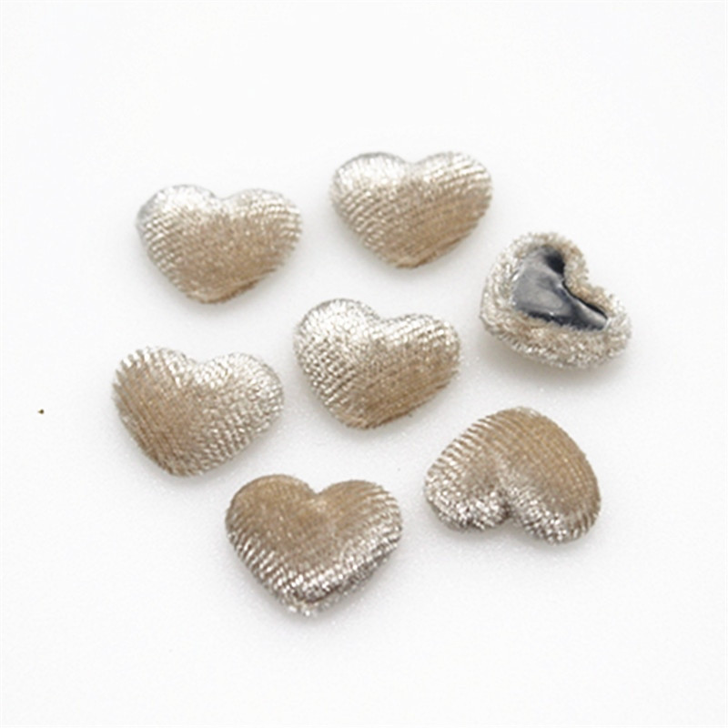 17 mm 50 tk Korea sametkangaga kaetud südamenööbid Lameda seljaga Cabochon DIY kodukaunistuse väljalõigete albumi käsitöötarvikud