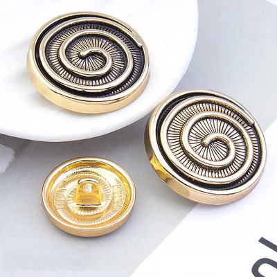 10 vnt. metalinių sagų aukščiausios klasės kostiumas, senovinis auksinis apvalus paltas, dekoratyviniai sagų priedai