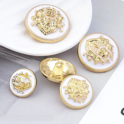 10 vnt. metalinių sagų aukščiausios klasės kostiumas, senovinis auksinis apvalus paltas, dekoratyviniai sagų priedai