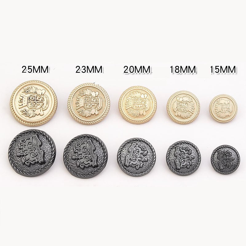 10 vnt. metalinių sagų aukščiausios klasės kostiumas, senovinis auksinis apvalus paltas, dekoratyviniai sagų priedai