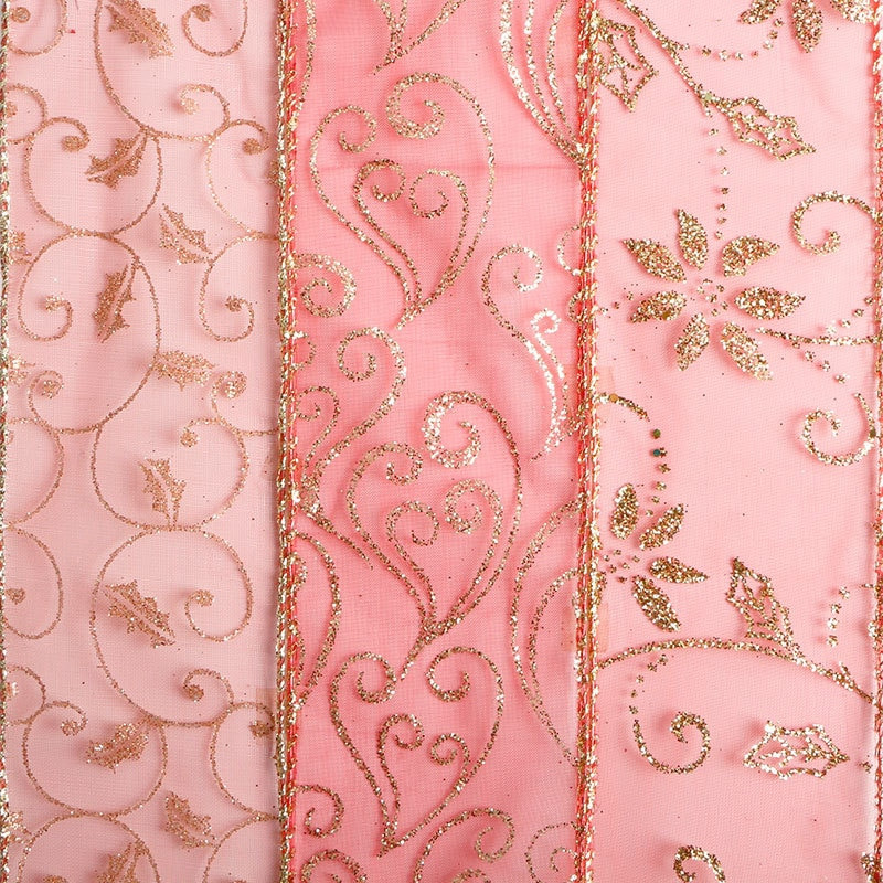 Κορδέλες 10 Yards/Roll 63mm Glitter Χριστουγεννιάτικη Οργάντζα Κορδέλες με στάμπα με νιφάδες χιονιού για συσκευασία δώρου διακόσμησης χριστουγεννιάτικου δέντρου