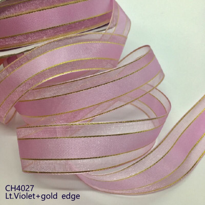 Χρυσό Ασημί Lurex Organza Σατέν Κορδέλα 2,2cm 10Y για Δώρο Floral Συσκευασία Χειροποίητο Craft Bows Party Wedding Christmas Deco