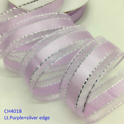 Χρυσό Ασημί Lurex Organza Σατέν Κορδέλα 2,2cm 10Y για Δώρο Floral Συσκευασία Χειροποίητο Craft Bows Party Wedding Christmas Deco