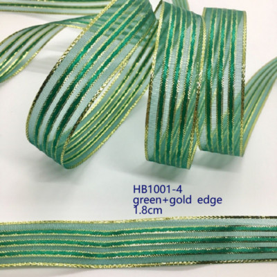 Χρυσό Ασημί Lurex Organza Σατέν Κορδέλα 2,2cm 10Y για Δώρο Floral Συσκευασία Χειροποίητο Craft Bows Party Wedding Christmas Deco