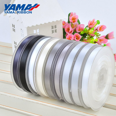 YAMA Single Face Satin Ribbon 25 28 32 38 mm 100yards Black White Red Silver for Crafts Στολισμός γάμου DIY Δώρα Φιόγκος μαλλιών