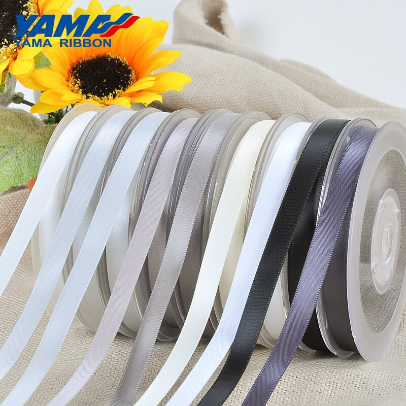 YAMA Satenska vrpca s jednim licem 25 28 32 38 mm 100 jardi Crno Bijelo Crveno Srebrno za rukotvorine Vjenčane dekoracije DIY Pokloni Mašna za kosu
