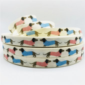 5 jardi/partii 15 mm käsitsi valmistatud disaintrükk taksikoera lint puuvillane lint kanga õmblemiseks jõulukaunistuseks