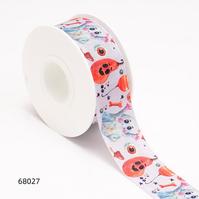 Κορδέλες Halloween Grosgrain/Satin Ribbon Printed Ribbon For Crafts Decoration Bow 10Yards 68001