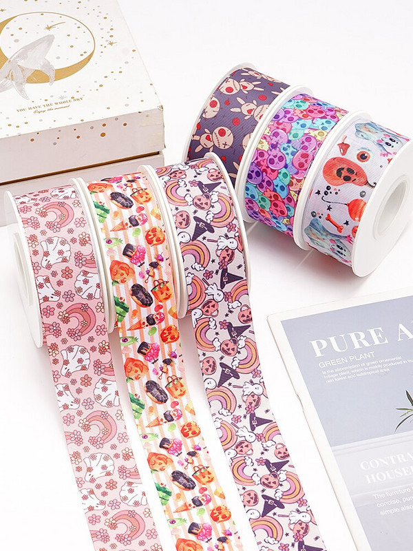 Κορδέλες Halloween Grosgrain/Satin Ribbon Printed Ribbon For Crafts Decoration Bow 10Yards 68001