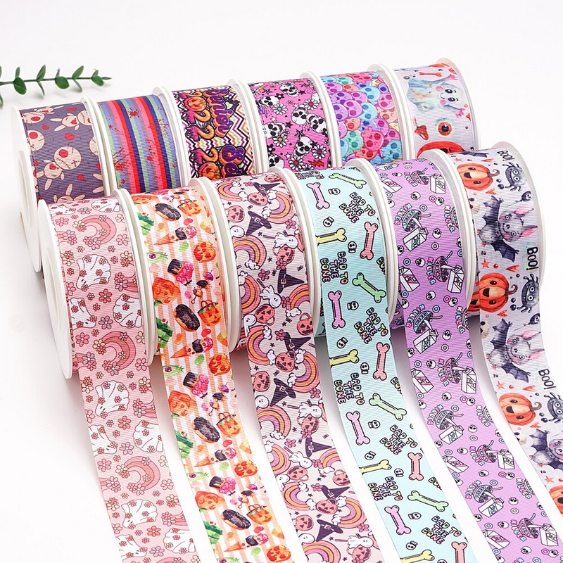 Κορδέλες Halloween Grosgrain/Satin Ribbon Printed Ribbon For Crafts Decoration Bow 10Yards 68001