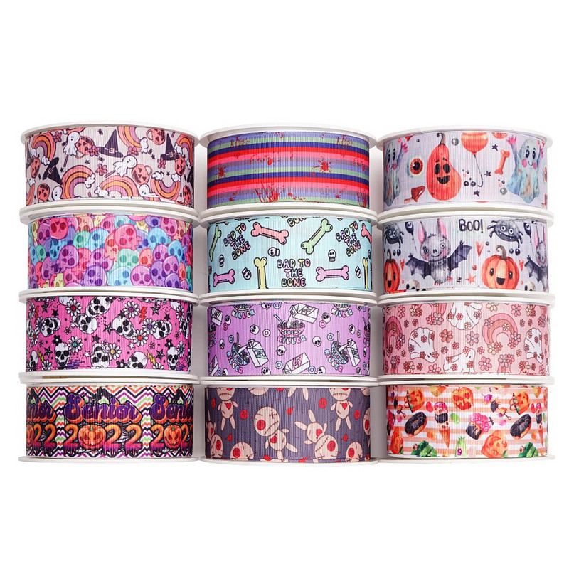 Κορδέλες Halloween Grosgrain/Satin Ribbon Printed Ribbon For Crafts Decoration Bow 10Yards 68001