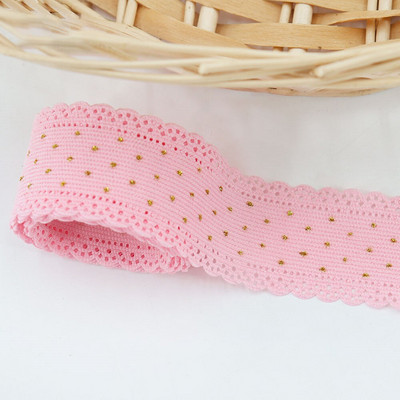 5 γιάρδες/ρολό 38mm κοτλέ κορδέλα δαντέλα χρυσές κουκκίδες κορδέλες για διακόσμηση Eid Mubarak Ραπτική χειροτεχνία Μαλλιά Φιόγκος Κλιπ Περιτύλιγμα δώρου