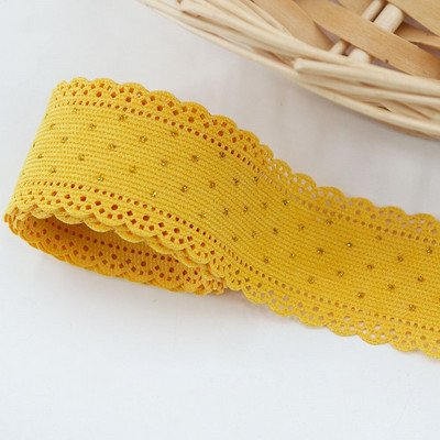 5 γιάρδες/ρολό 38mm κοτλέ κορδέλα δαντέλα χρυσές κουκκίδες κορδέλες για διακόσμηση Eid Mubarak Ραπτική χειροτεχνία Μαλλιά Φιόγκος Κλιπ Περιτύλιγμα δώρου