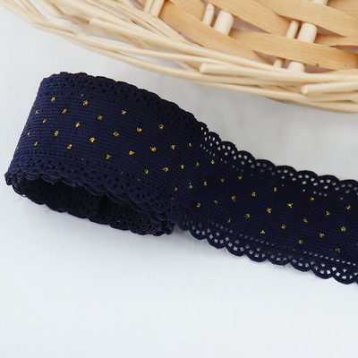 5 γιάρδες/ρολό 38mm κοτλέ κορδέλα δαντέλα χρυσές κουκκίδες κορδέλες για διακόσμηση Eid Mubarak Ραπτική χειροτεχνία Μαλλιά Φιόγκος Κλιπ Περιτύλιγμα δώρου