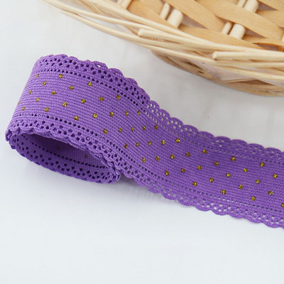 5 γιάρδες/ρολό 38mm κοτλέ κορδέλα δαντέλα χρυσές κουκκίδες κορδέλες για διακόσμηση Eid Mubarak Ραπτική χειροτεχνία Μαλλιά Φιόγκος Κλιπ Περιτύλιγμα δώρου