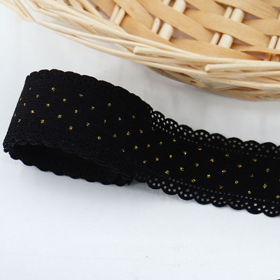 5 γιάρδες/ρολό 38mm κοτλέ κορδέλα δαντέλα χρυσές κουκκίδες κορδέλες για διακόσμηση Eid Mubarak Ραπτική χειροτεχνία Μαλλιά Φιόγκος Κλιπ Περιτύλιγμα δώρου