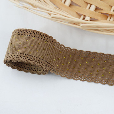 5 γιάρδες/ρολό 38mm κοτλέ κορδέλα δαντέλα χρυσές κουκκίδες κορδέλες για διακόσμηση Eid Mubarak Ραπτική χειροτεχνία Μαλλιά Φιόγκος Κλιπ Περιτύλιγμα δώρου