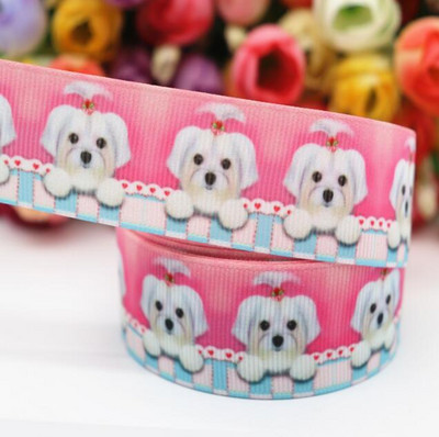 10-yardová stuha s potlačou zvierat/psov, 2,5 cm, na mašle do vlasov, DIY remeslá, ručne vyrobené doplnky M19041002