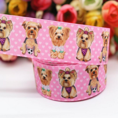 10-yardová stuha s potlačou zvierat/psov, 2,5 cm, na mašle do vlasov, DIY remeslá, ručne vyrobené doplnky M19041002