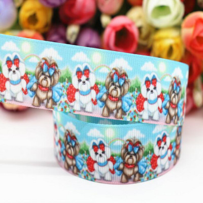 10-yardová stuha s potlačou zvierat/psov, 2,5 cm, na mašle do vlasov, DIY remeslá, ručne vyrobené doplnky M19041002