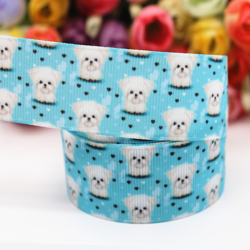 10-yardová stuha s potlačou zvierat/psov, 2,5 cm, na mašle do vlasov, DIY remeslá, ručne vyrobené doplnky M19041002