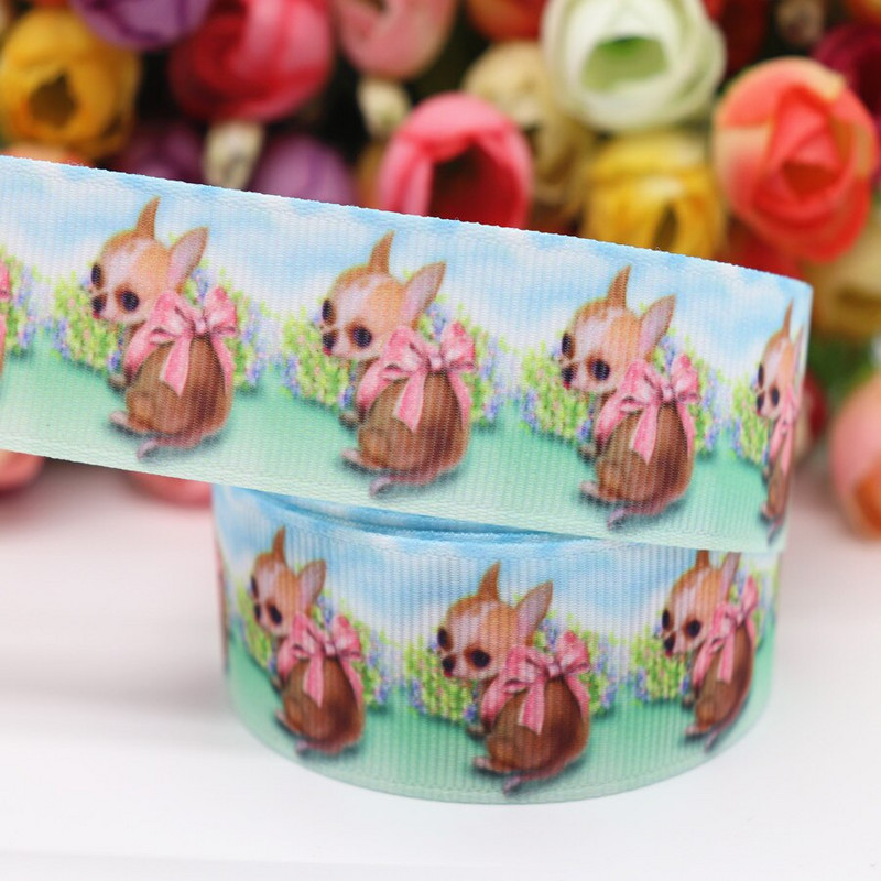 10-yardová stuha s potlačou zvierat/psov, 2,5 cm, na mašle do vlasov, DIY remeslá, ručne vyrobené doplnky M19041002