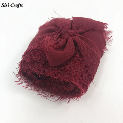 Sisi Crafts 4 cm * 6 jardi kulunud šifoonpaelaga kohandatud servadega siidist kaunistus isetegemine pulmakutse lubaduskaardi kimp, läbipaistev kaunistus